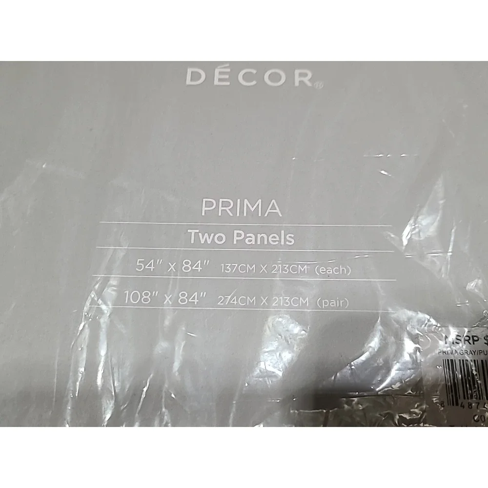 Lush Decor Prima Purple and Gray Two Panels Curtain 108